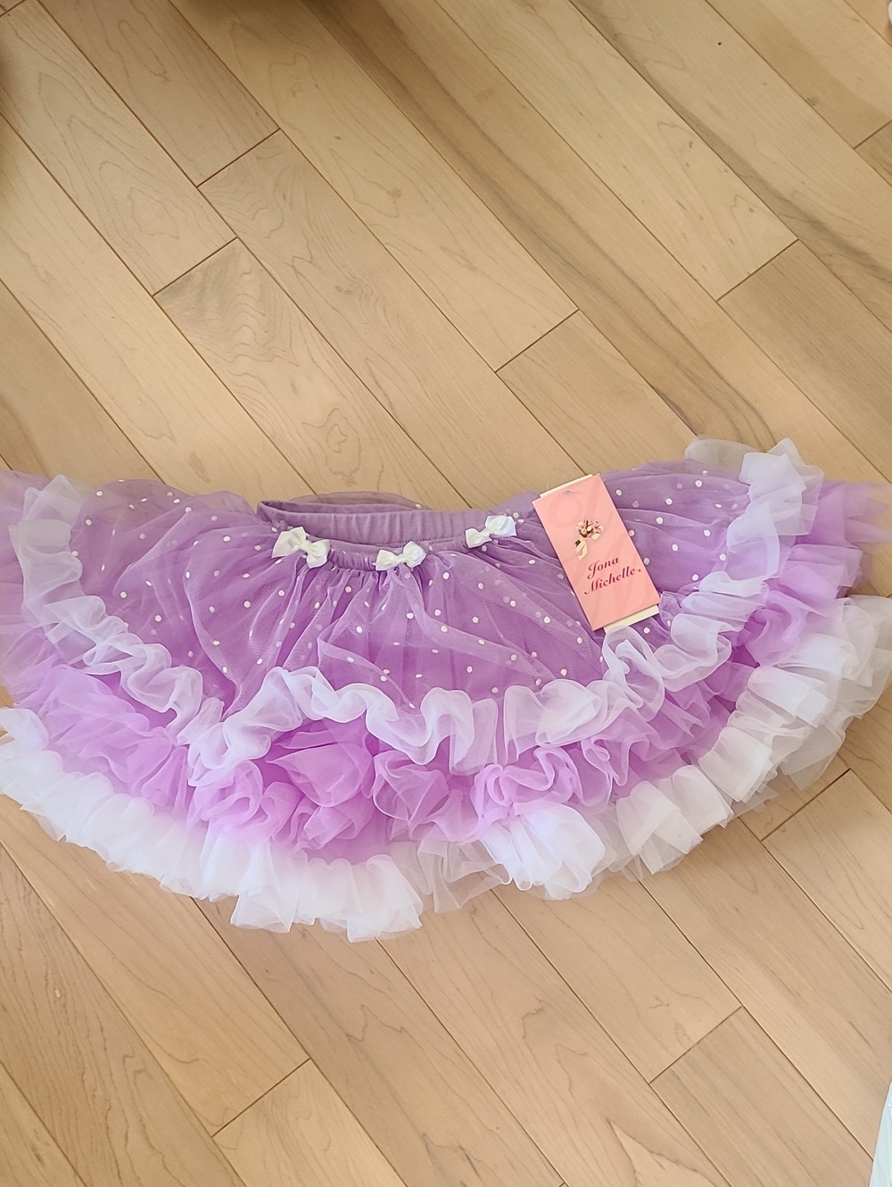 Jona Michelle Lavender and White Layered Tulle Pettiskirt